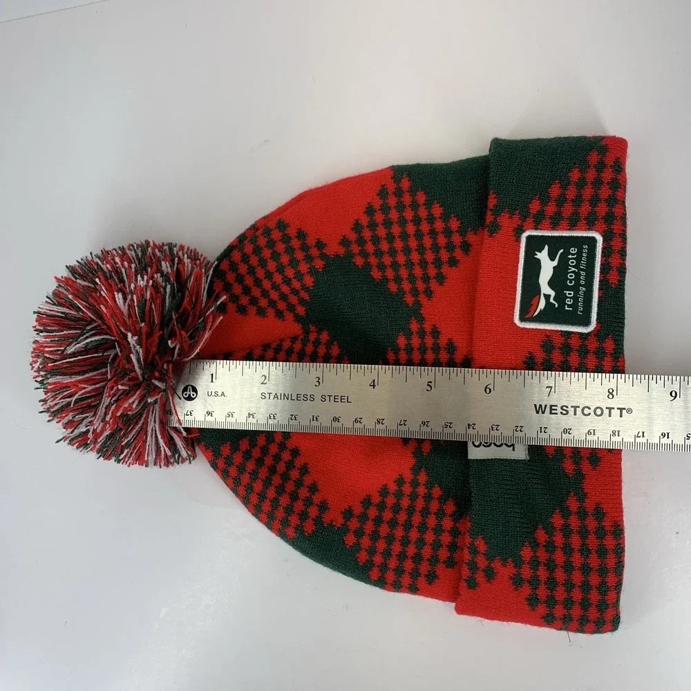 Merry Mitchmas Beanie 5k 10k Red Coyote Red OSFM Boco Gear Pom Running Hat Cap